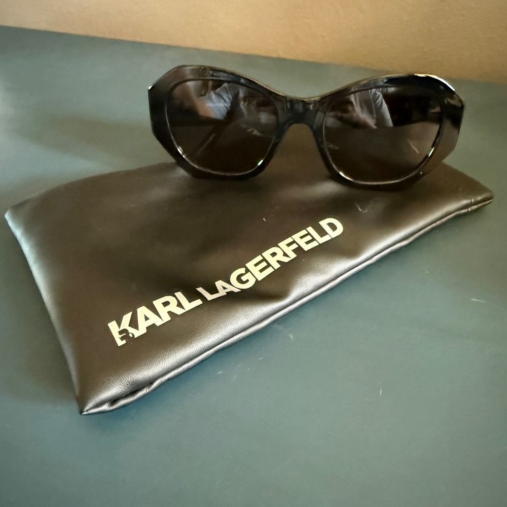 Karl Lagerfeld Womens Black Geometric Oversized Sunglasses KL6146S N‎ 001